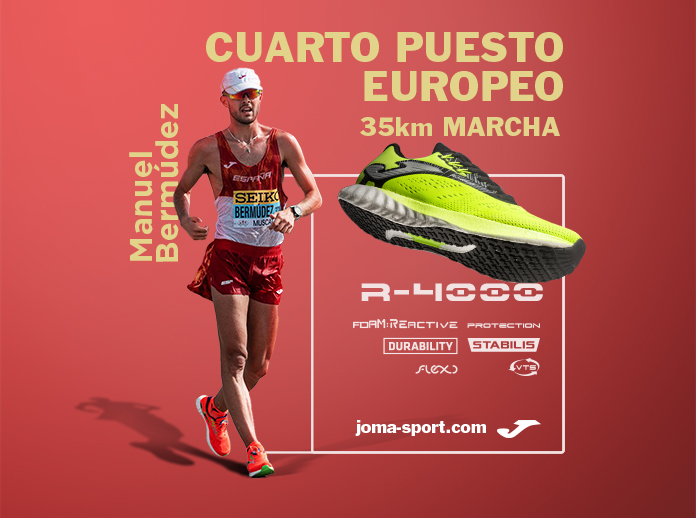 Creatividad con la imagen del atleta Manuel Bermúdez en el cuarto puesto de 35km marcha del Europeo de Atletismo 2022