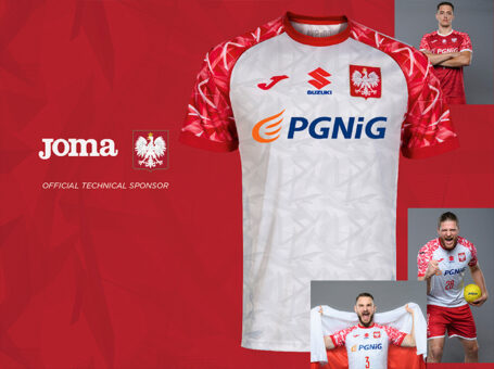 Camiseta oficial de la Federación Polaca de Balonmano para la temporada 2022/2023.