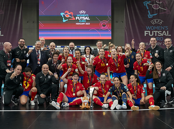 La selección española de fútbol sala femenino celebrado su tercera Eurocopa.