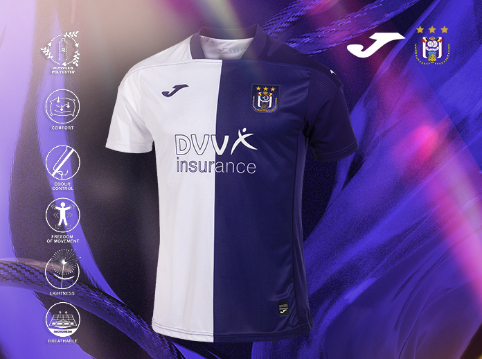 Camiseta de la primera equipación del RSC Anderlecht para la temporada 2023/2024.