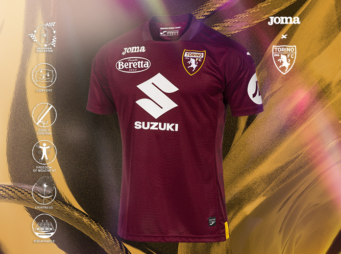 Camiseta de la primera equipación del Torino FC para la temporada 2023/2024.