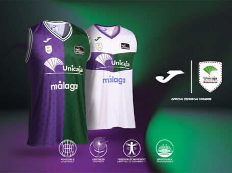 Camisetas de la nueva equipación 2023/2024 del Unicaja Baloncesto