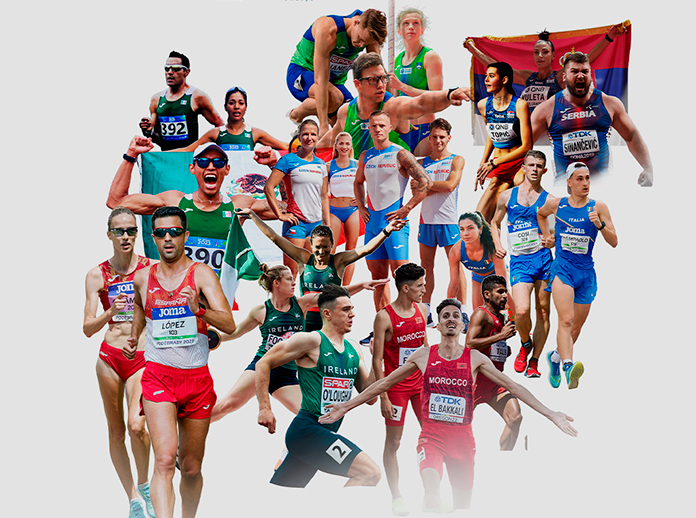 Deportistas de las federaciones de Joma en el Campeonato del Mundo de atletismo 2023.