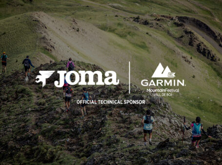 Logotipos de Joma y la carrera Garmin Mountain Festival.