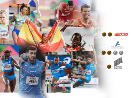 Medallas en el Mundial de Atletismo en pista cubierta conseguidas por equipos Joma.