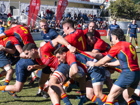 Los Leones jugando en el Campeonato Europeo de rugby 2024.