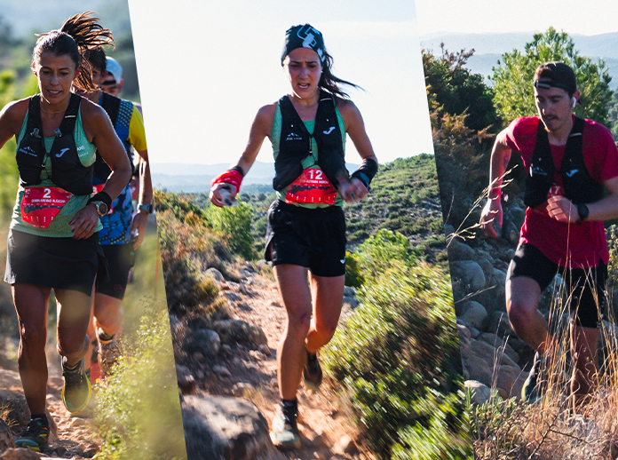 Atletas Joma compitiendo en la Asics Penyagolosa Trail 2024.