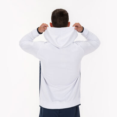 CASACO COM CAPUZ HOMEM SUPERNOVA BRANCO AZUL MARINHO