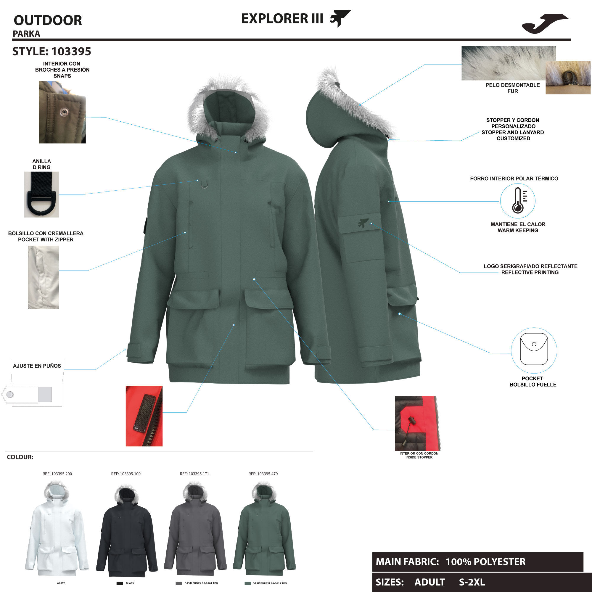 Anorak man Explorer III white | JOMA®