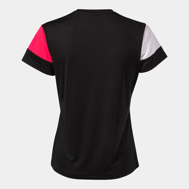 Maglia a manica corta donna Crew V nero rosa bianco