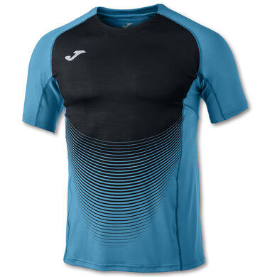 Kurzarmshirt mann Elite VI türkis schwarz