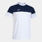 Shirt short sleeve man Crew V white navy blue