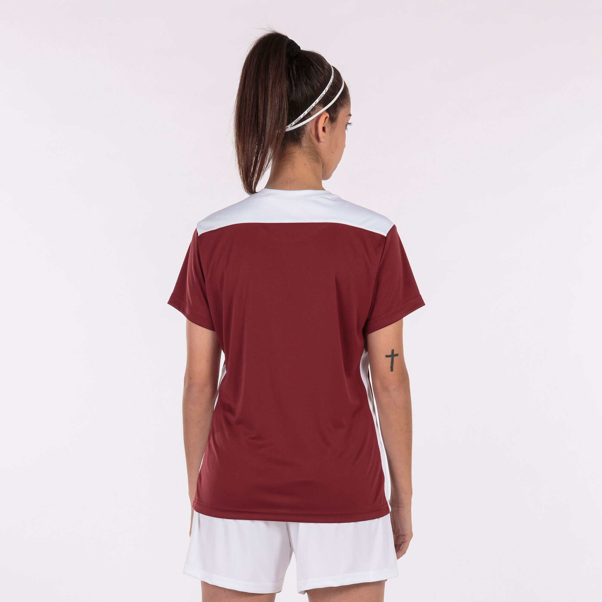 T-shirt manga curta mulher Championship VI castanho-avermelhado branco