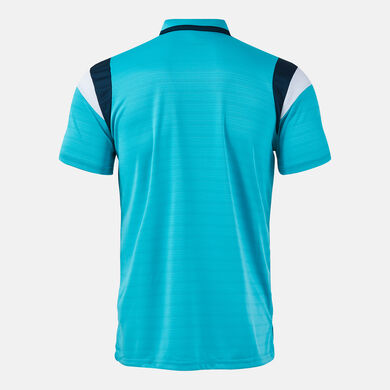 Polo manga corta hombre Terra turquesa fl&uacute;or dark navy