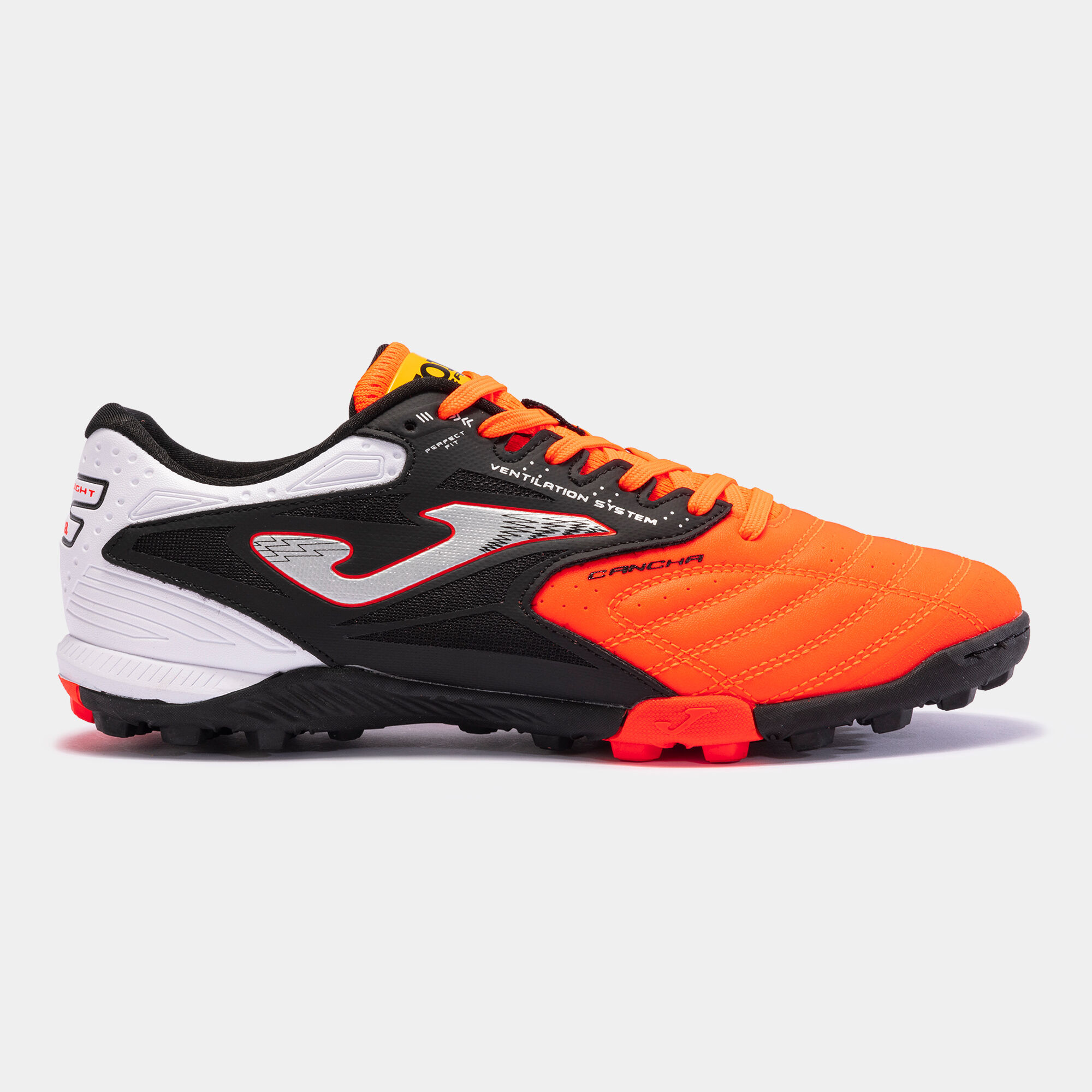 Chaussures football Cancha 23 moquette - turf orange noir
