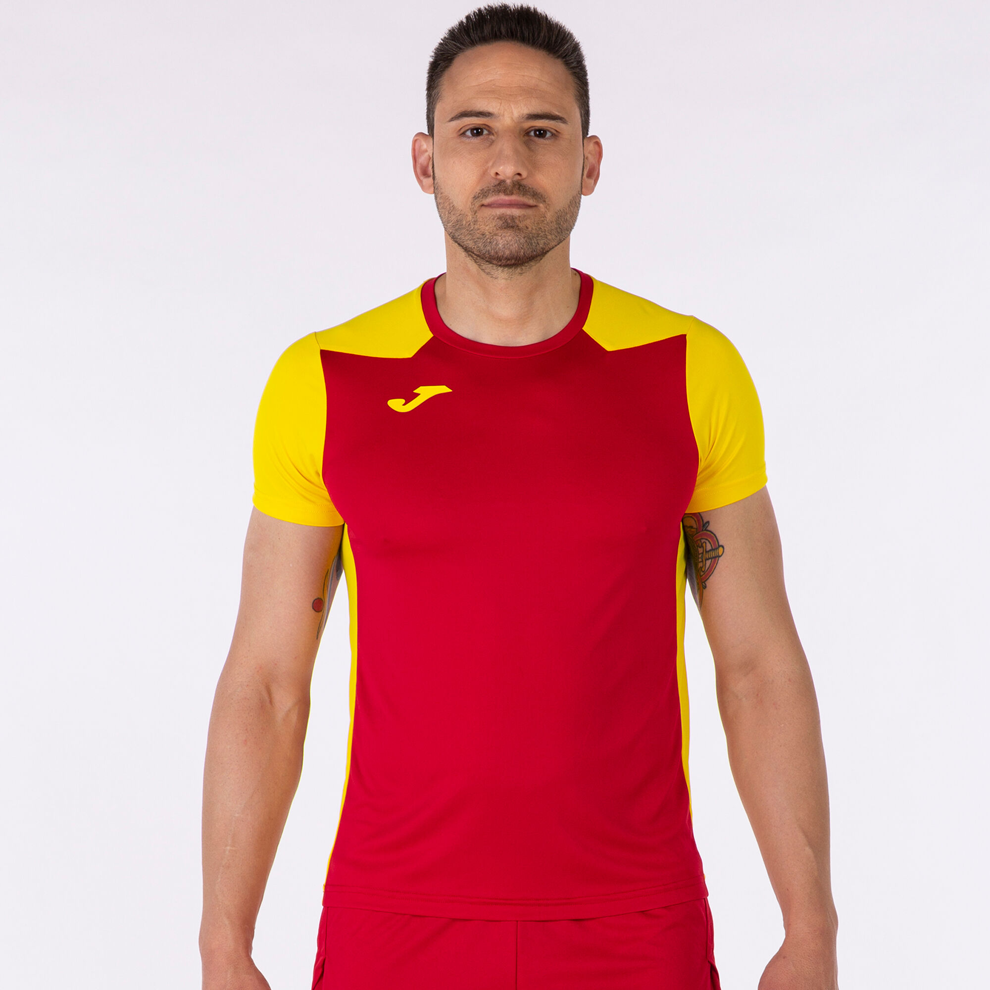 Tricou cu mânecă scurtă bărbaȚi Record II roșu galben