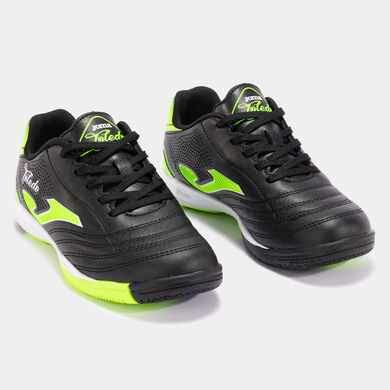 Zapatillas fútbol sala Toledo Jr 24 indoor junior negro verde flúor