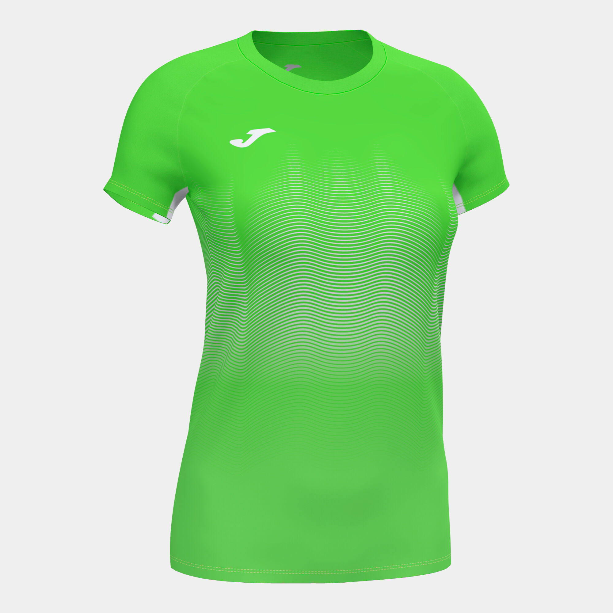 Koszulka z krótkim rękawem kobiety Elite VII fluorescencyjny zielony bialy