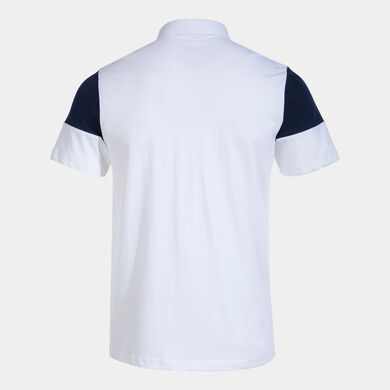 Kurzarm-poloshirt mann Crew V weiß marineblau