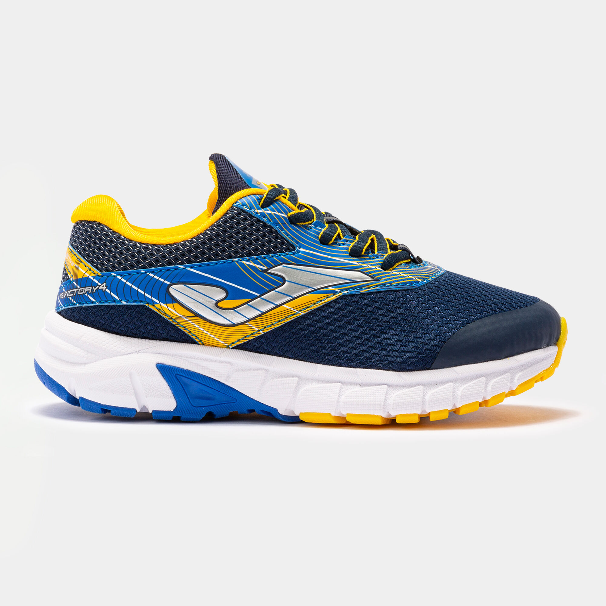 Scarpe running Victory 22 junior blu navy arancione fluorescente