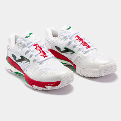 Zapatillas Slam 22 clay hombre blanco rojo