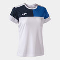 CAMISETA MANGA CORTA MUJER CREW V BLANCO ROYAL MARINO