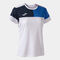 Maglia a manica corta donna Crew V bianco blu reale blu navy