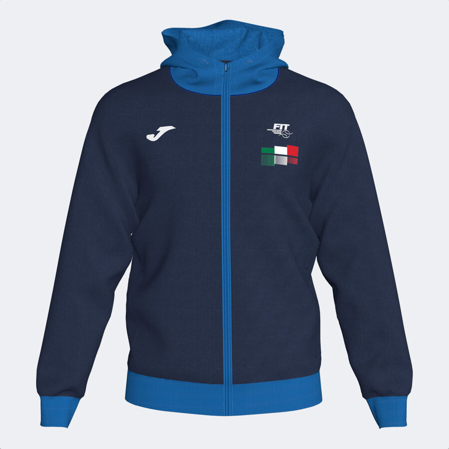 CHAQUETA CON CAPUCHA FED. ITALIA TENIS