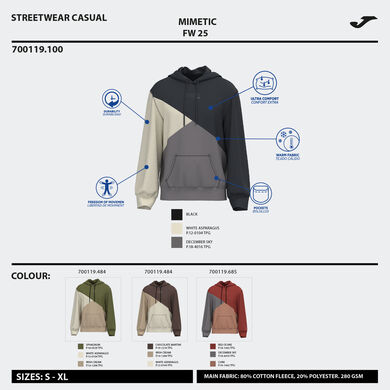 Felpa con cappuccio unisex Mimetic marrone