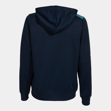 Giacca con cappuccio donna Eco Supernova blu navy turchese fluorescente