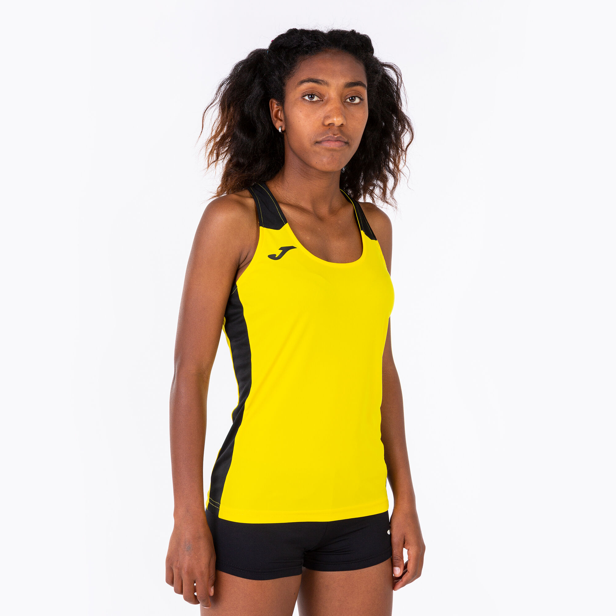Camiseta tirantes mujer Record II amarillo negro