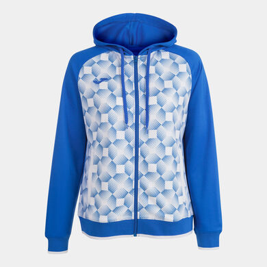 Giacca con cappuccio donna Supernova III blu reale bianco
