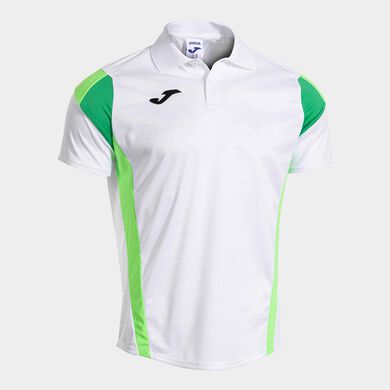 Polo z krótkim rękawkiem mężczyźni Montreal bialy fluorescencyjny zielony