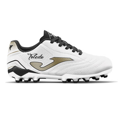 Botas f&uacute;tbol Toledo Jr 25 terreno firme FG junior blanco