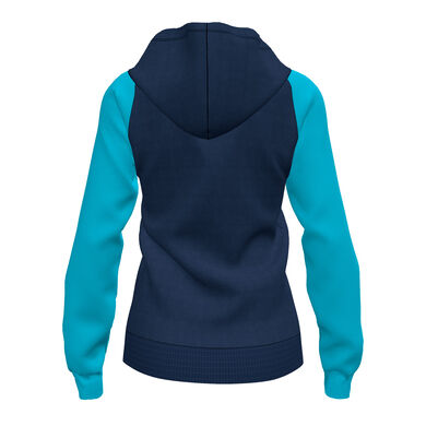 Casaco com capuz mulher Academy IV azul marinho azul-turquesa fluorescente