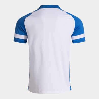 Polo shirt short-sleeve man Lider white royal blue