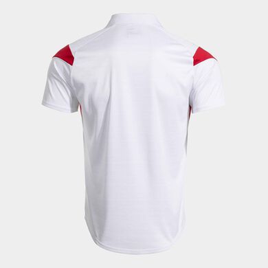 Polo shirt short-sleeve man Montreal white red