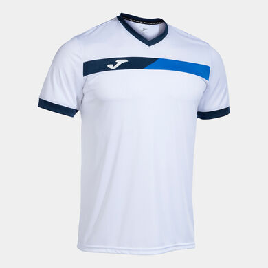 Shirt short sleeve man Court white royal blue