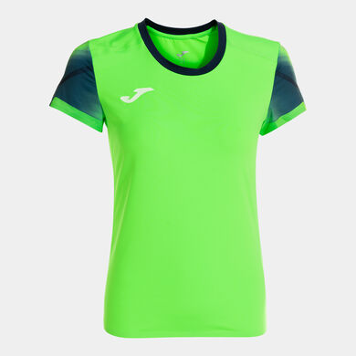 Shirt short sleeve woman Elite XI fluorescent green navy blue
