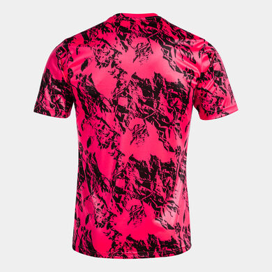 Maglia a manica corta uomo Lion rosa fluorescente nero
