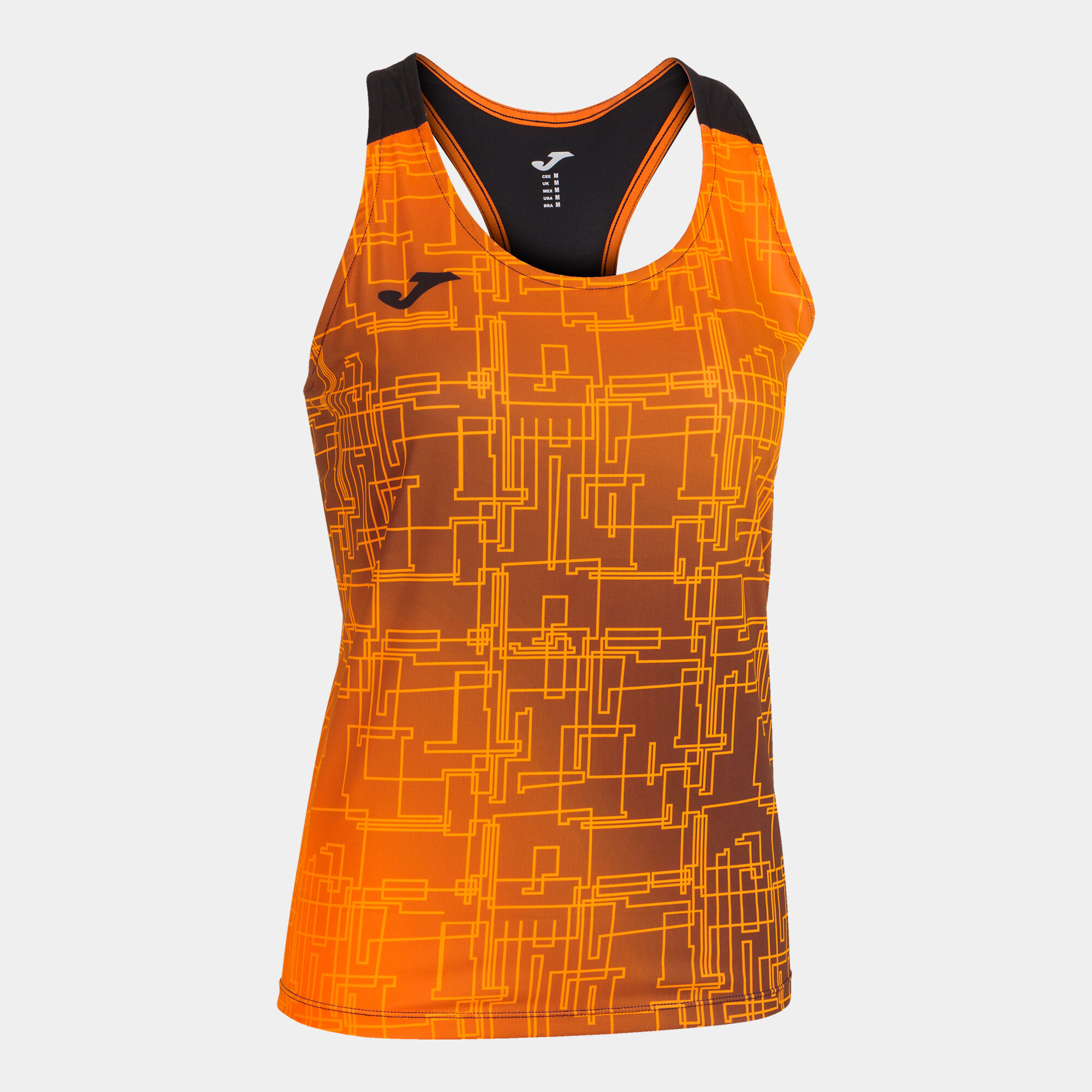 Schulterriemen-shirt frau Elite VIII orange schwarz