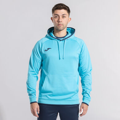 Sweat &agrave; capuche homme Combi Premium turquoise fluo dark navy