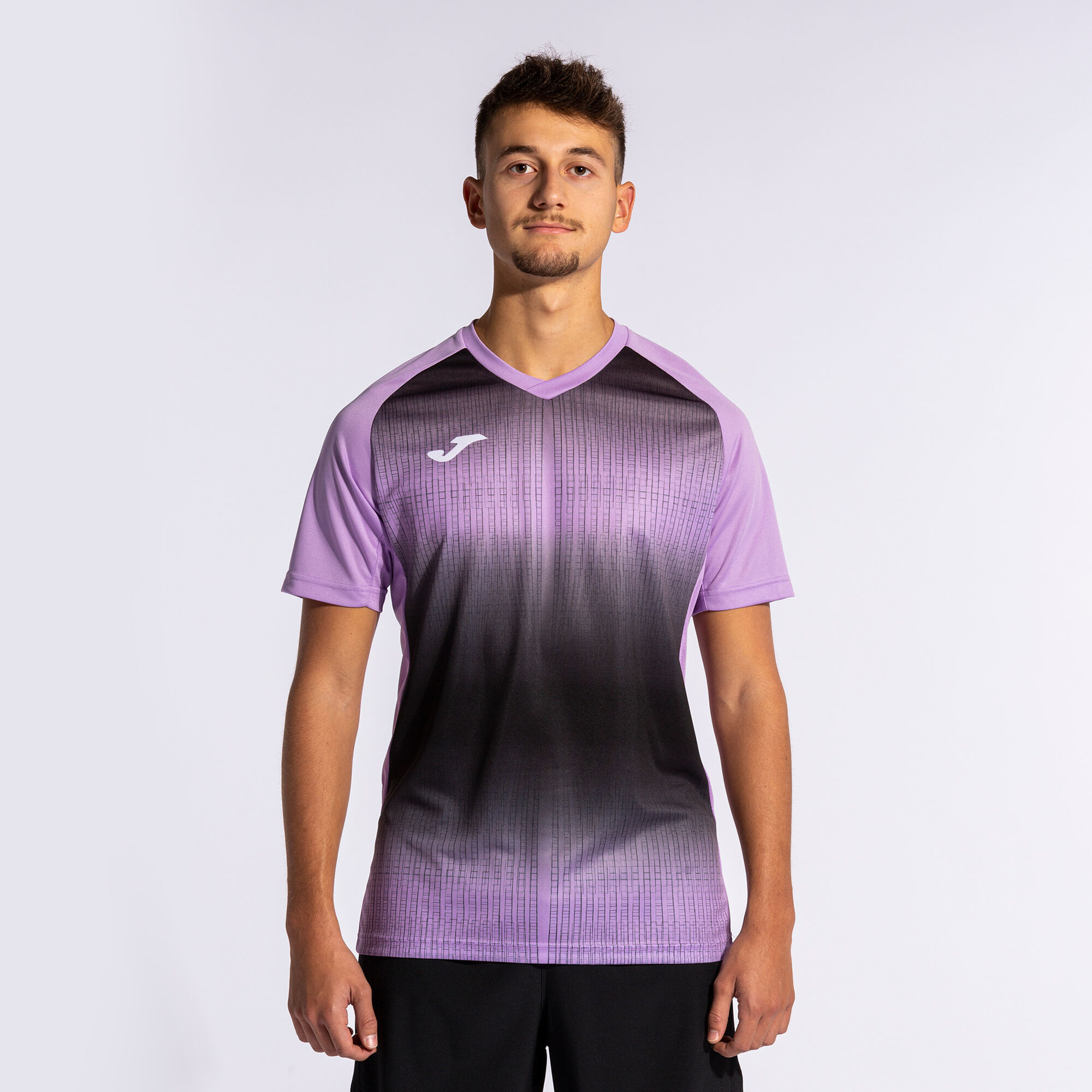 Shirt short sleeve man Tiger V purple black