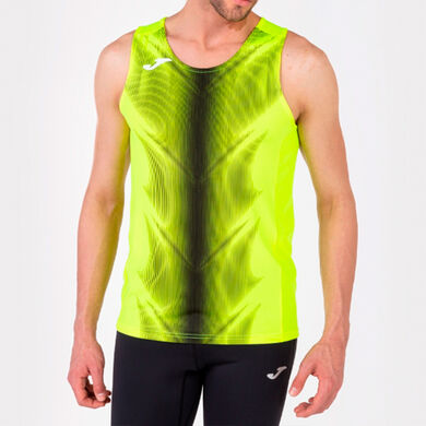 Camiseta sin mangas hombre Olimpia amarillo flúor negro