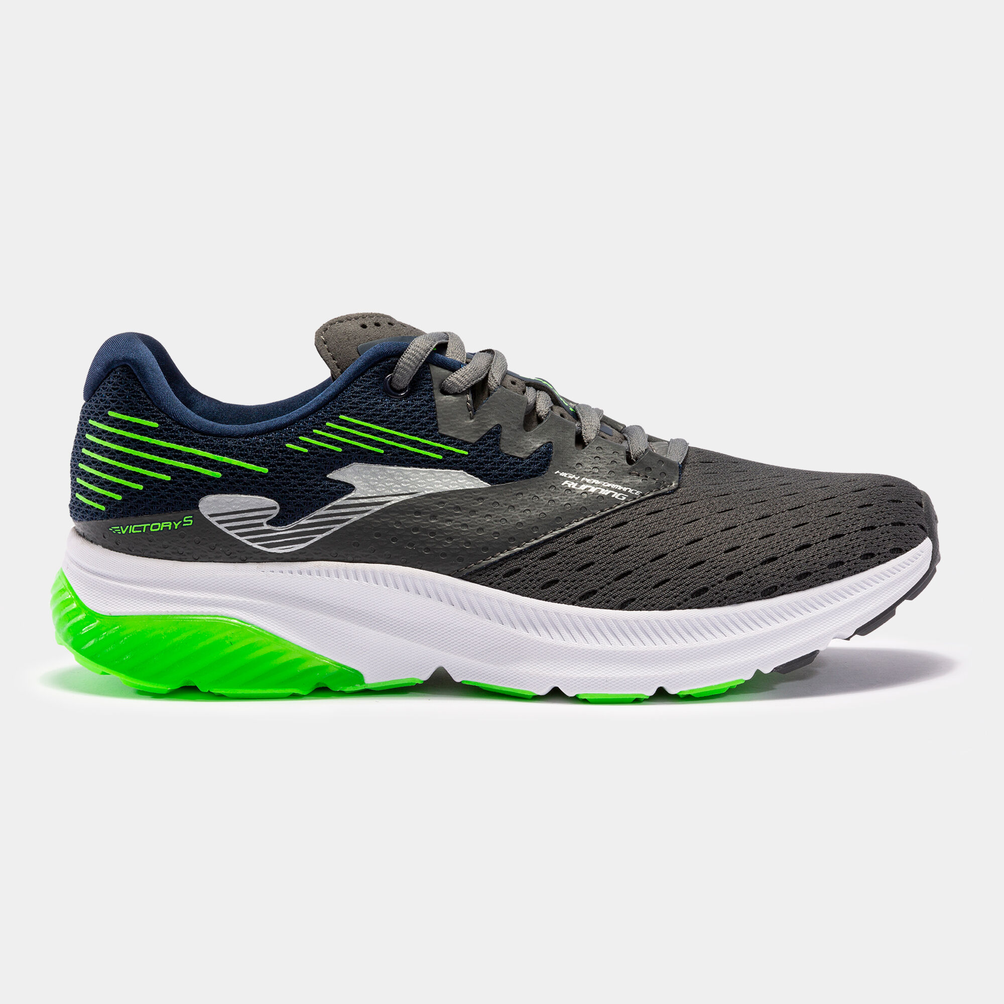 Chaussures running Victory 22 homme gris vert fluo