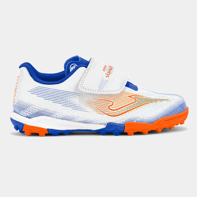 Botas f&uacute;tbol Supercopa Jr 26 moqueta - turf junior blanco