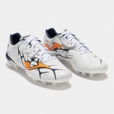 Botas fútbol Super Copa 25 terreno firme FG blanco