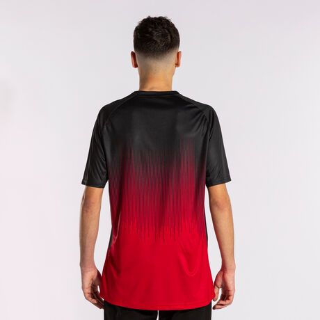 Camiseta manga corta hombre Crew V negro rojo