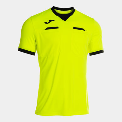 T-shirt manga curta homem Referee amarelo fluorescente preto