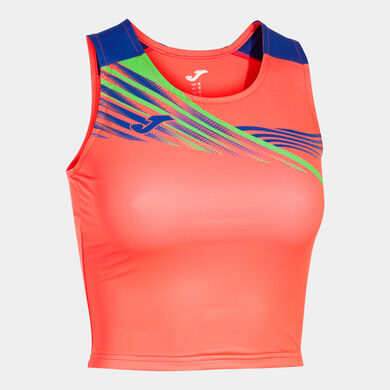 Top mujer Elite X coral flúor royal